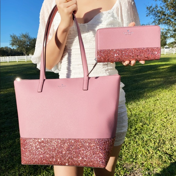 kate spade Handbags - ✨NWT Kate Spade Tote & Wallet SET Glitter